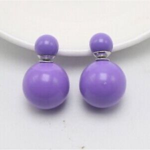 Double Ball Stud Earrings Minimalist Chic Double Sided Front Back E…